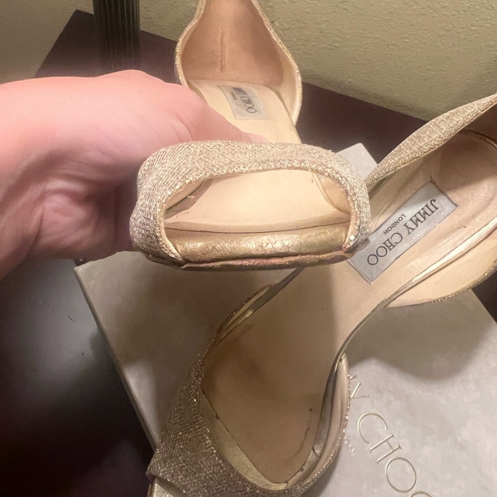 Jimmy Choo Gold Heels with box - Picture 6 of 12
